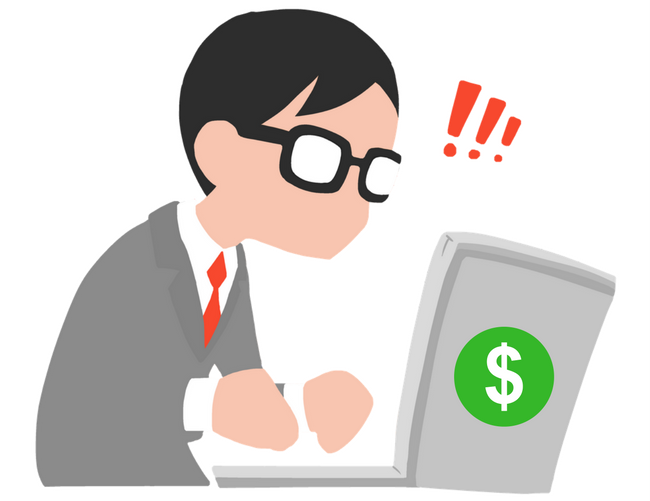 salary man on computer